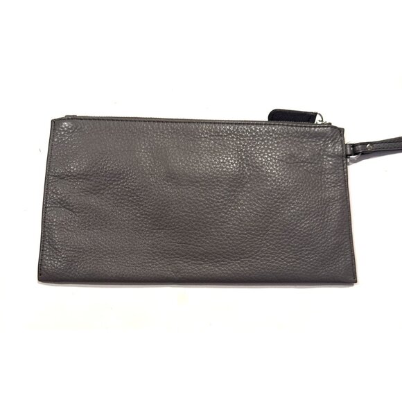 MICHAEL KORS Gray Pebble Leather Wristlet Zip Top - Picture 3 of 9